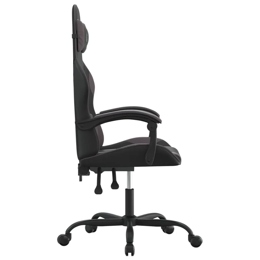 Chaise de jeu Noir et gris Similicuir - 4