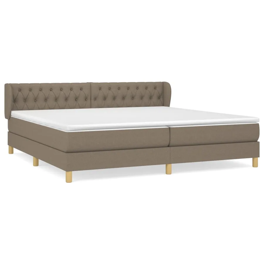 Sommier à lattes de lit avec matelas Taupe 200x200 cm Tissu - 2