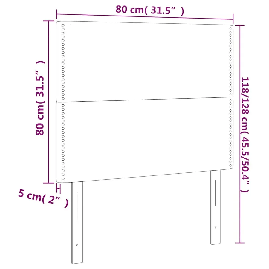 Tête de lit Bleu foncé 80x5x118/128 cm Velours - 8