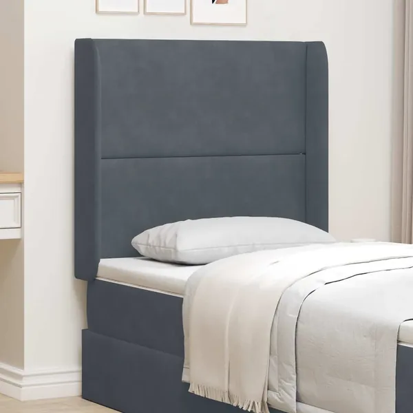 Oreille de tête de lit Gris 80 x 16 x 4 cm Velours