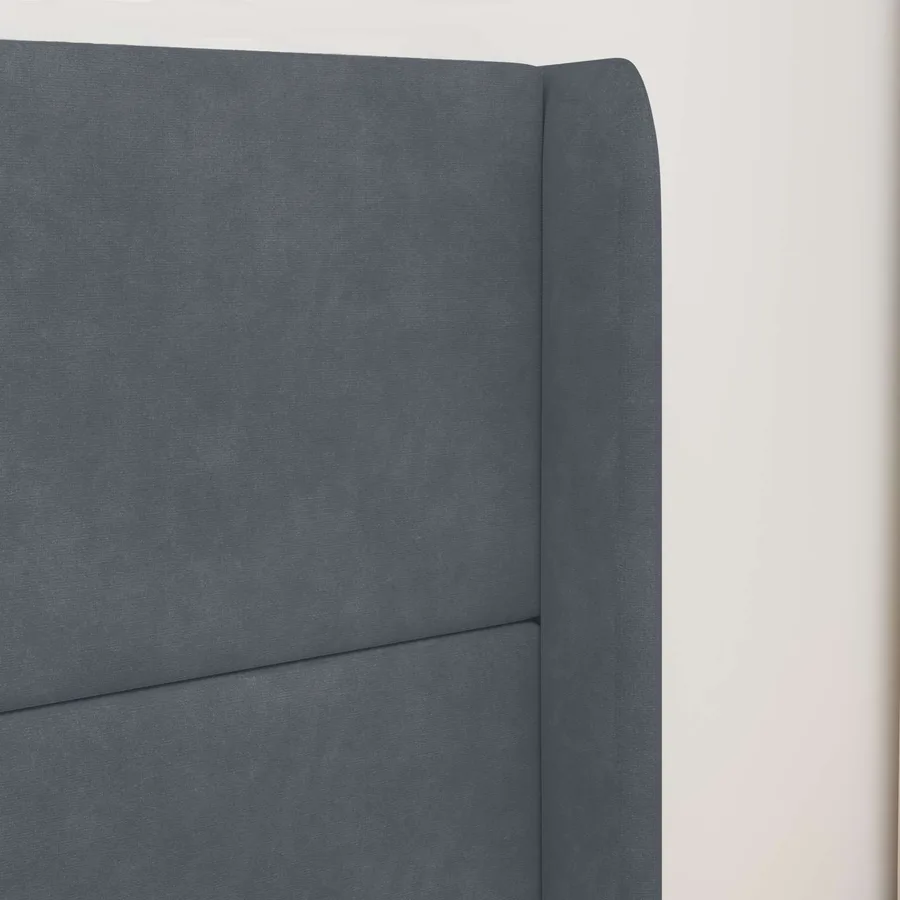 Oreille de tête de lit Gris 80 x 16 x 4 cm Velours - 4