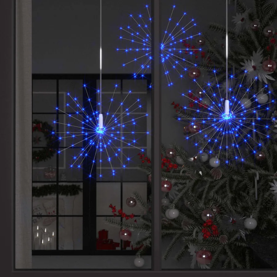 Feu d'artifice de Noël d'extérieur bleu clair 20 cm 140 LED