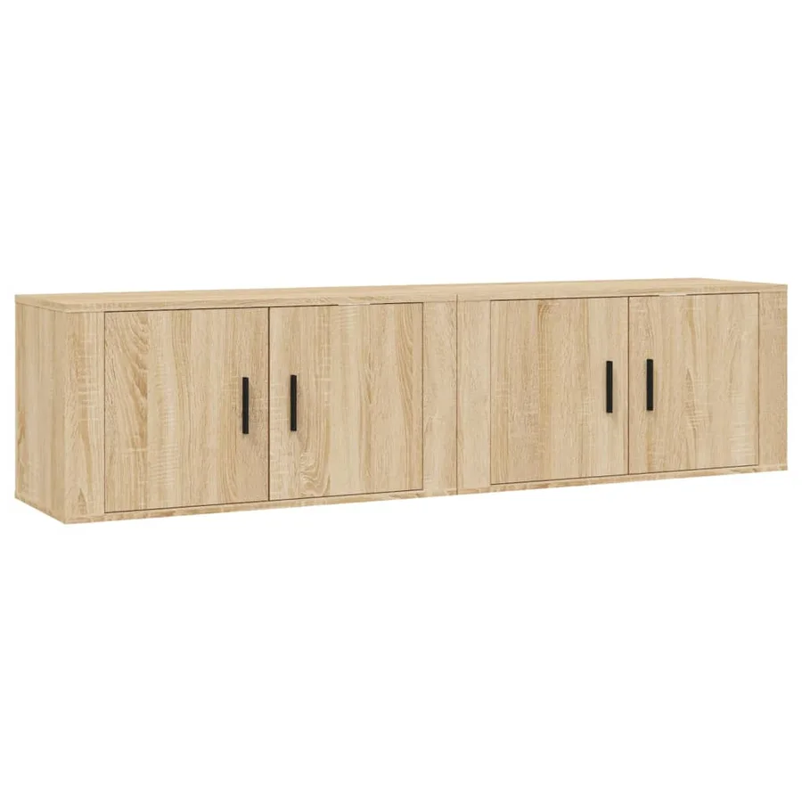 Meubles TV muraux 2 pcs chêne sonoma 80x34,5x40 cm - 2