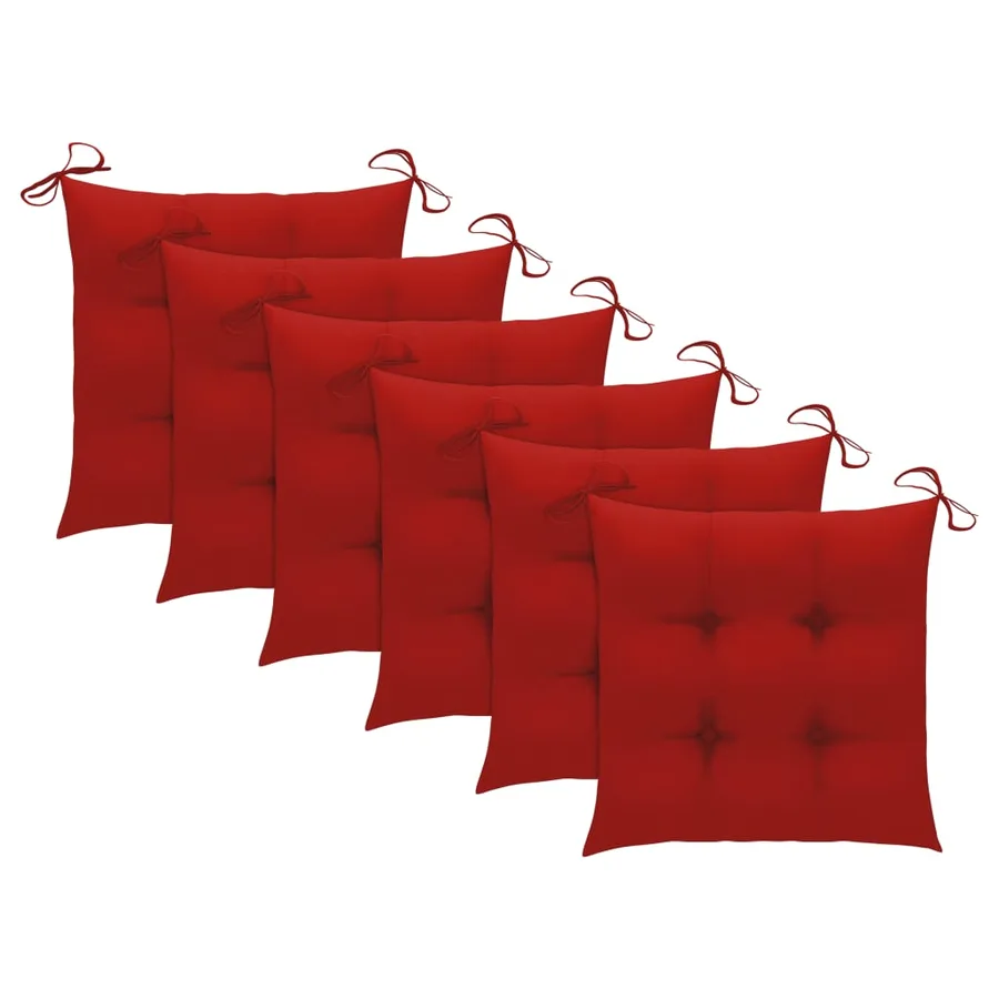 Chaises pliables de jardin lot de 6 avec coussins Bois d'acacia - 9