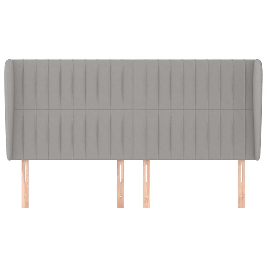 Tête de lit avec oreilles Gris clair 163x23x118/128 cm Tissu - 3