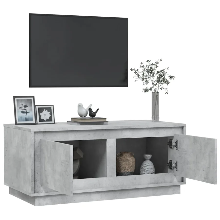 Table basse gris béton 102x50x44 cm bois d'ingénierie - 5