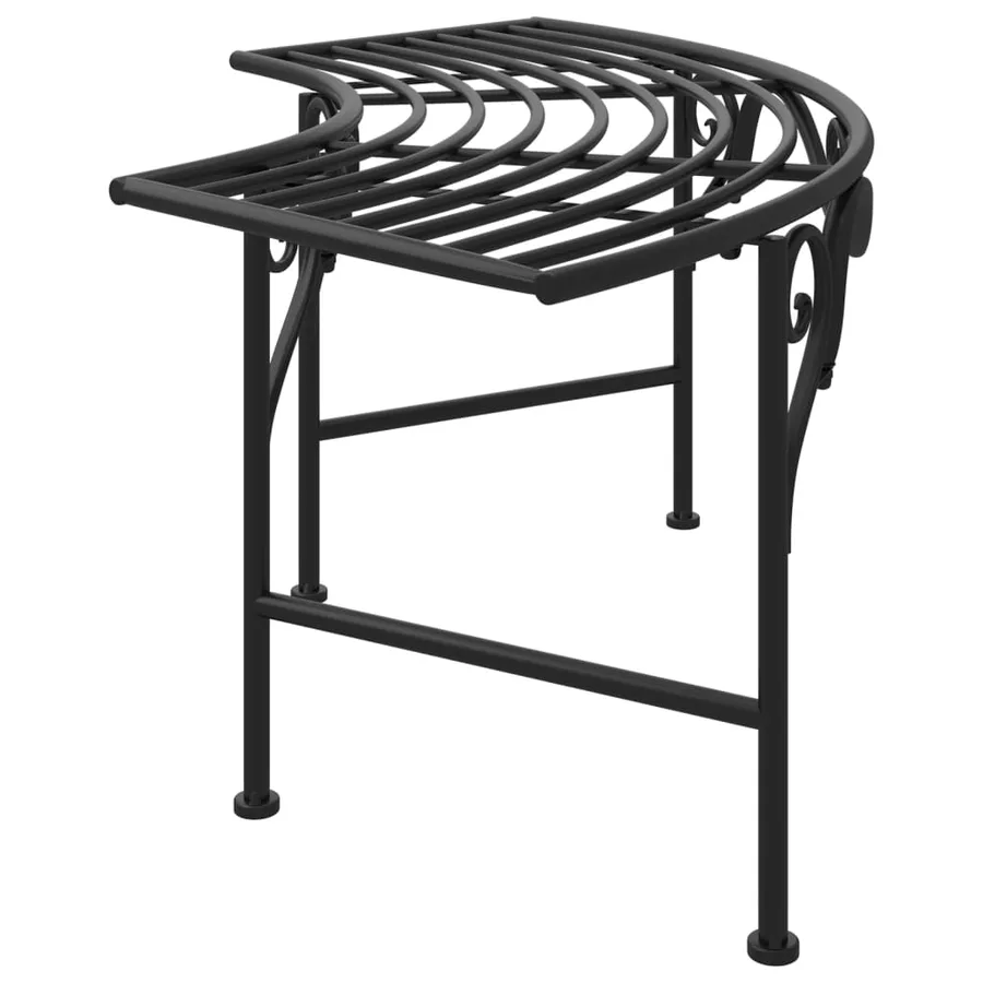 Banc tour d'arbre 113 cm Noir Acier - 4