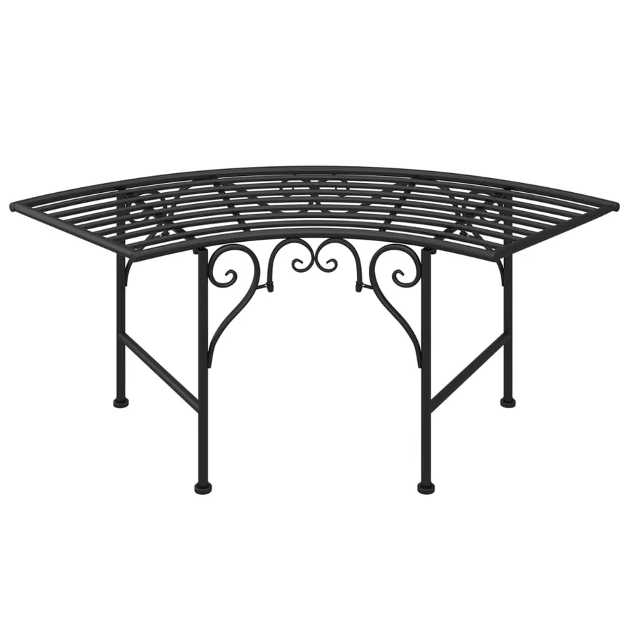 Banc tour d'arbre 113 cm Noir Acier - 5