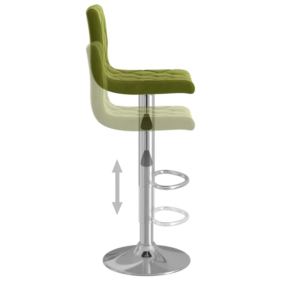 Tabourets de bar lot de 2 vert clair velours - 7