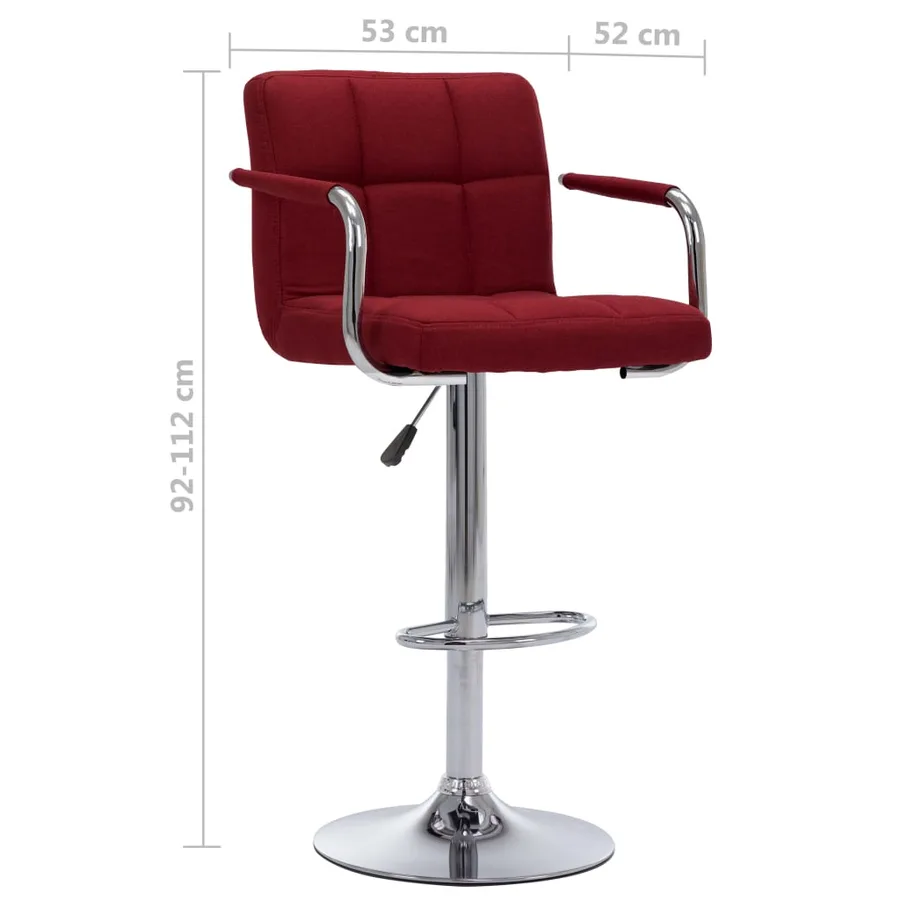 Chaise de bar Bordeaux Tissu - 7