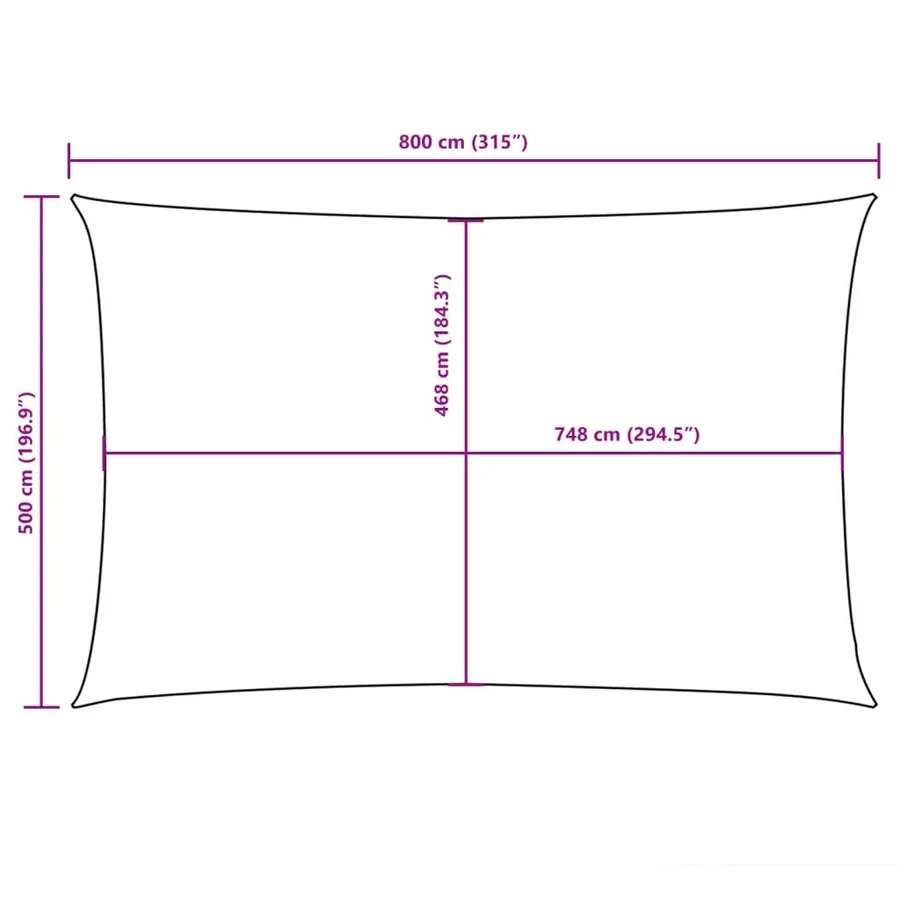 Voile de parasol tissu oxford rectangulaire 5x8 m orange - 10