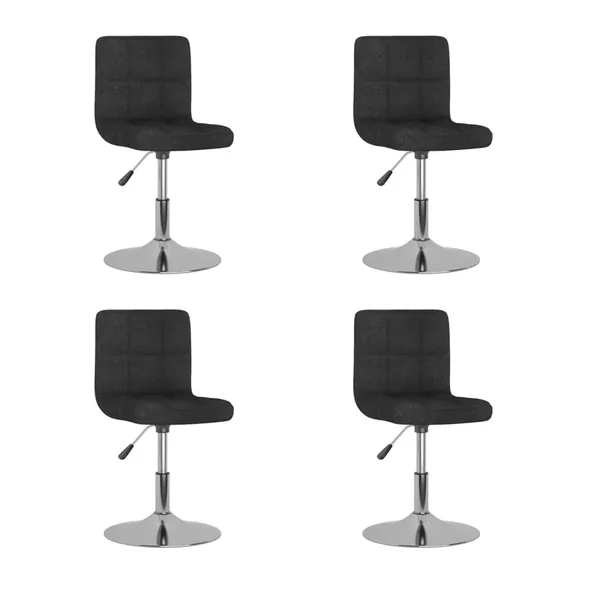 Chaises pivotantes à manger lot de 4 Noir Tissu