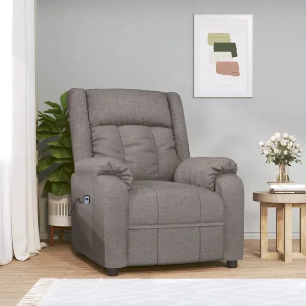 Fauteuil inclinable électrique Taupe Tissu