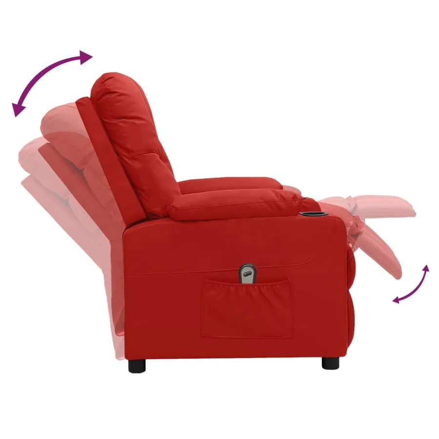Fauteuil inclinable électrique Rouge bordeaux Similicuir - 6