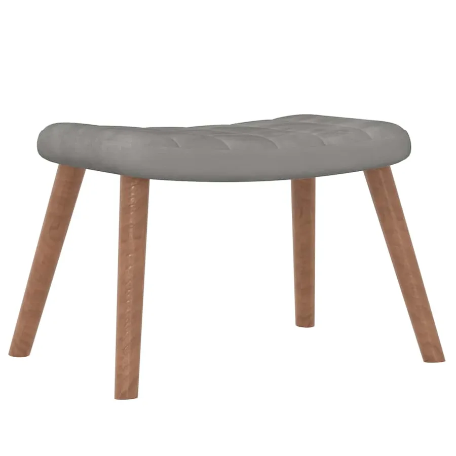Chaise à bascule avec repose-pied Gris clair Velours - 6