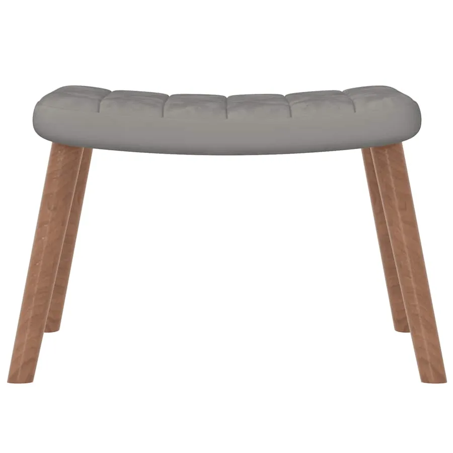 Chaise à bascule avec repose-pied Gris clair Velours - 7