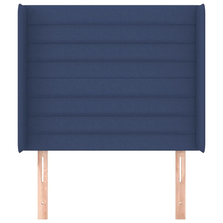 Tête de lit avec oreilles Bleu 93x16x118/128 cm Tissu - 3