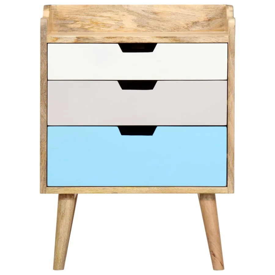 Table de chevet 47x35x63 cm Bois de manguier solide - 3