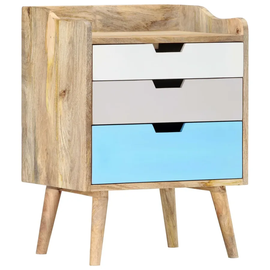 Table de chevet 47x35x63 cm Bois de manguier solide - 7