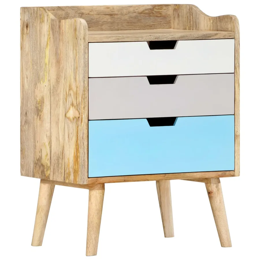 Table de chevet 47x35x63 cm Bois de manguier solide - 8
