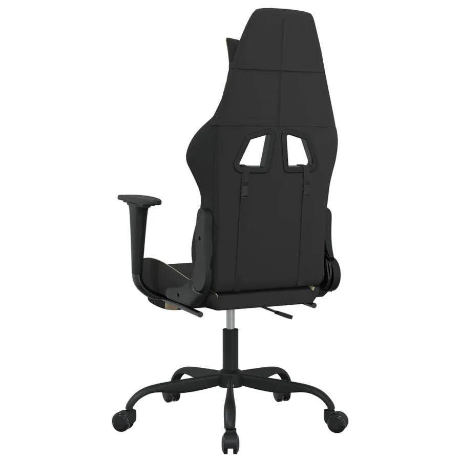Chaise de jeu avec repose-pied Noir et crème Tissu - 5