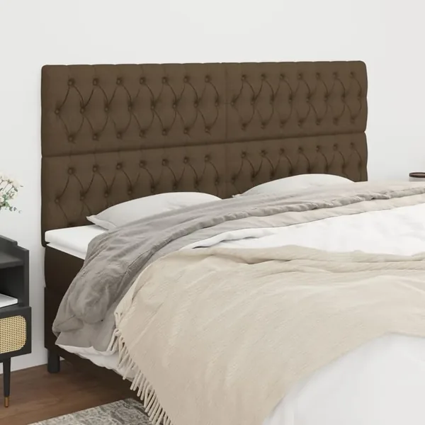 Tête de lit marron foncé 180 x 7 x 118/128 cm Tissu