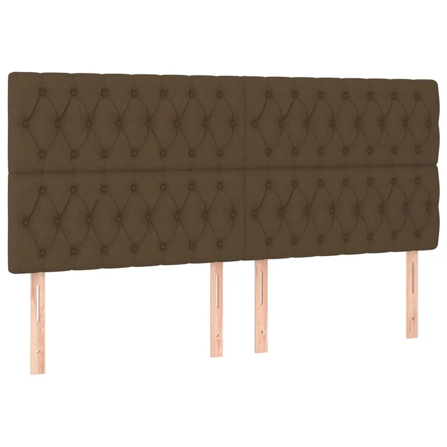 Tête de lit marron foncé 180 x 7 x 118/128 cm Tissu - 2