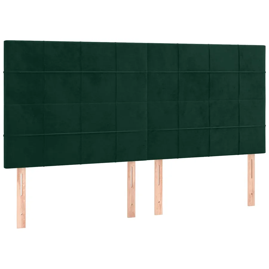 Tête de lit Vert foncé 160x5x118/128 cm Velours - 2