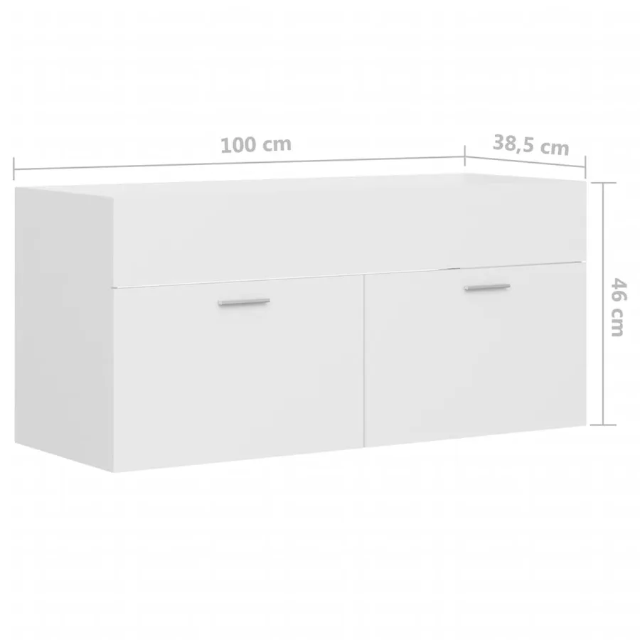 Ensemble de meubles de salle de bain Blanc Aggloméré - 13