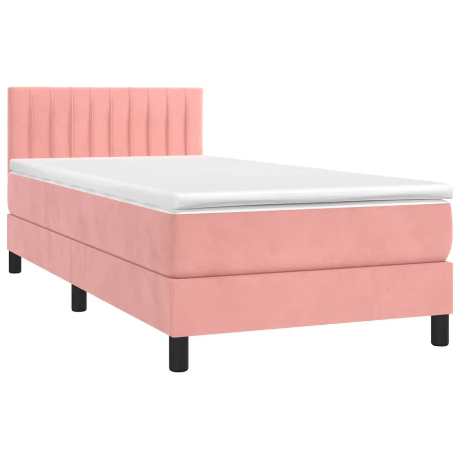 Sommier à lattes de lit et matelas Rose 80x200 cm Velours - 3