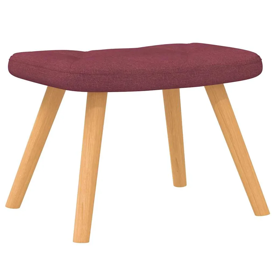 Chaise à bascule avec tabouret Rouge bordeaux Tissu - 7