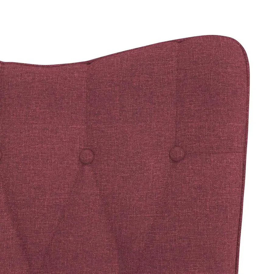 Chaise à bascule avec tabouret Rouge bordeaux Tissu - 9