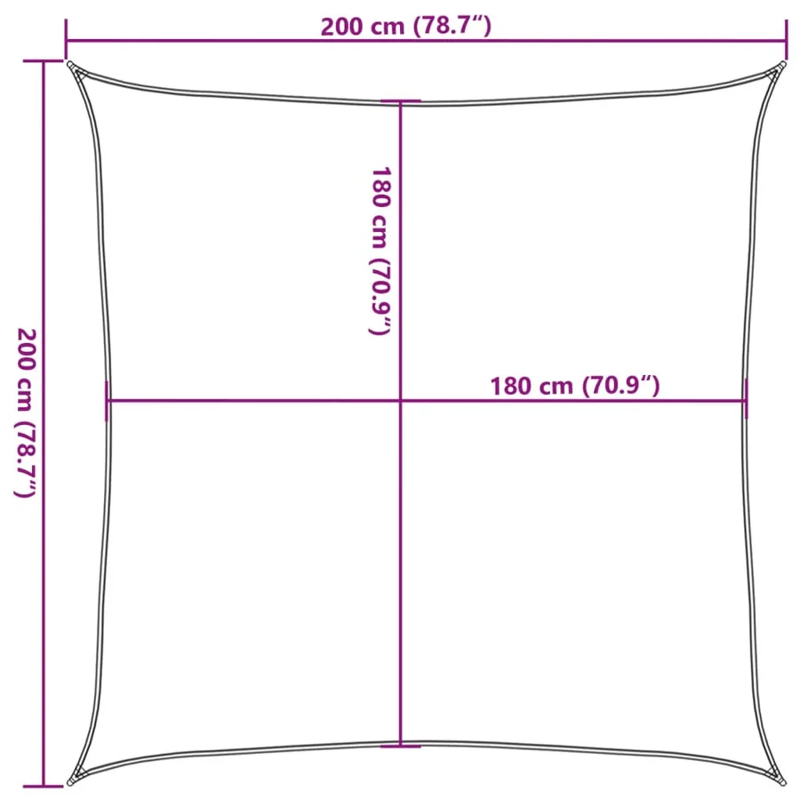 Voile d'ombrage 160 g/m² Jaune 2x2 m PEHD - 10