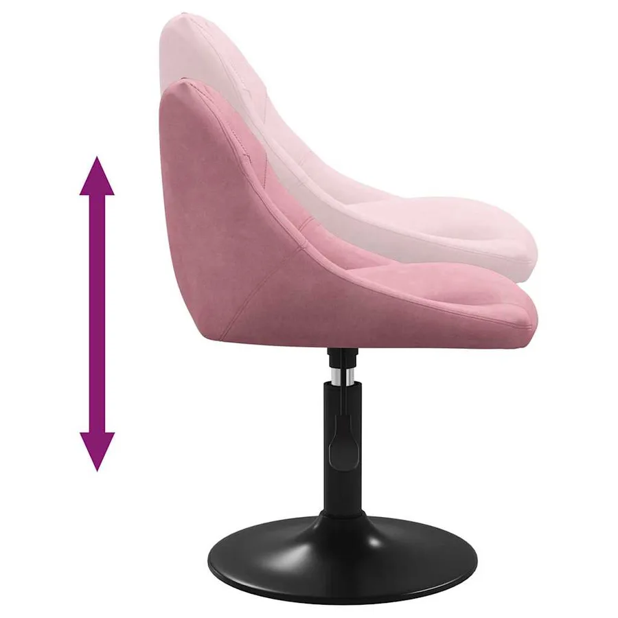 Chaises pivotantes à manger lot de 2 Rose Velours - 7
