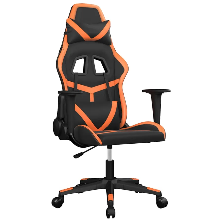 Chaise de jeu de massage Noir et orange Similicuir - 2