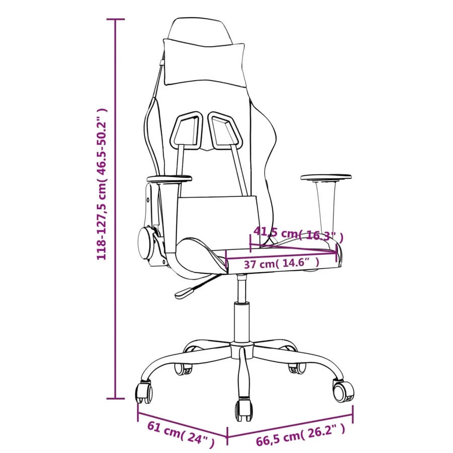 Chaise de jeu de massage Noir et doré Similicuir - 14