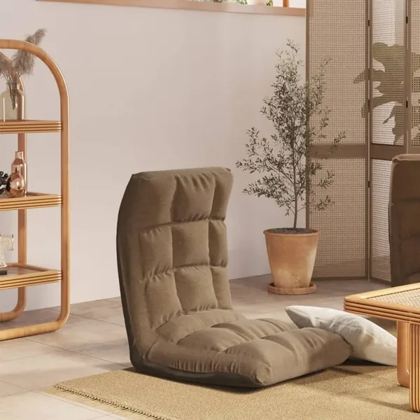 Chaise pliable de sol Taupe Tissu