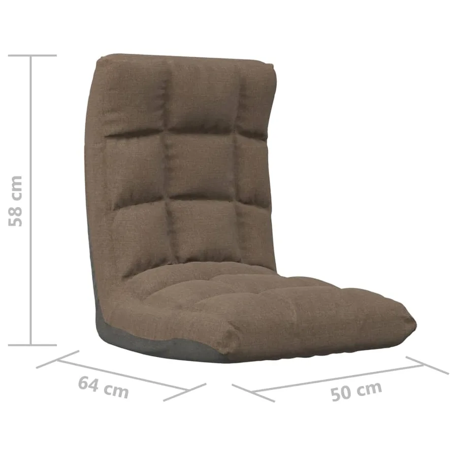 Chaise pliable de sol Taupe Tissu - 10