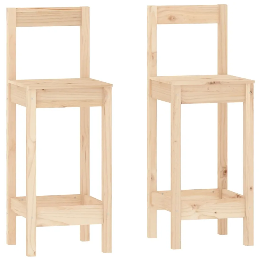 Ensemble de bar 3 pcs Bois de pin massif - 5