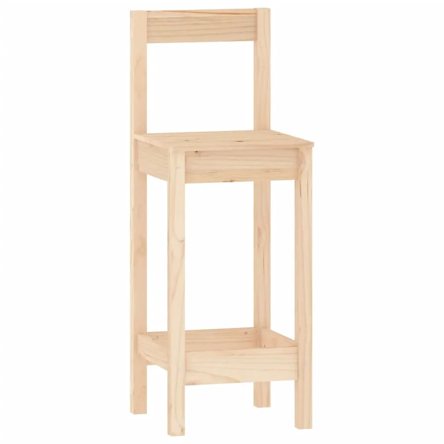 Ensemble de bar 3 pcs Bois de pin massif - 6
