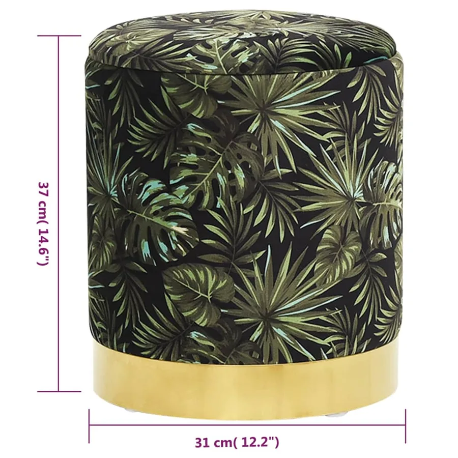Tabouret de rangement rond Multicolore Tissu 31 x 37 cm - 9