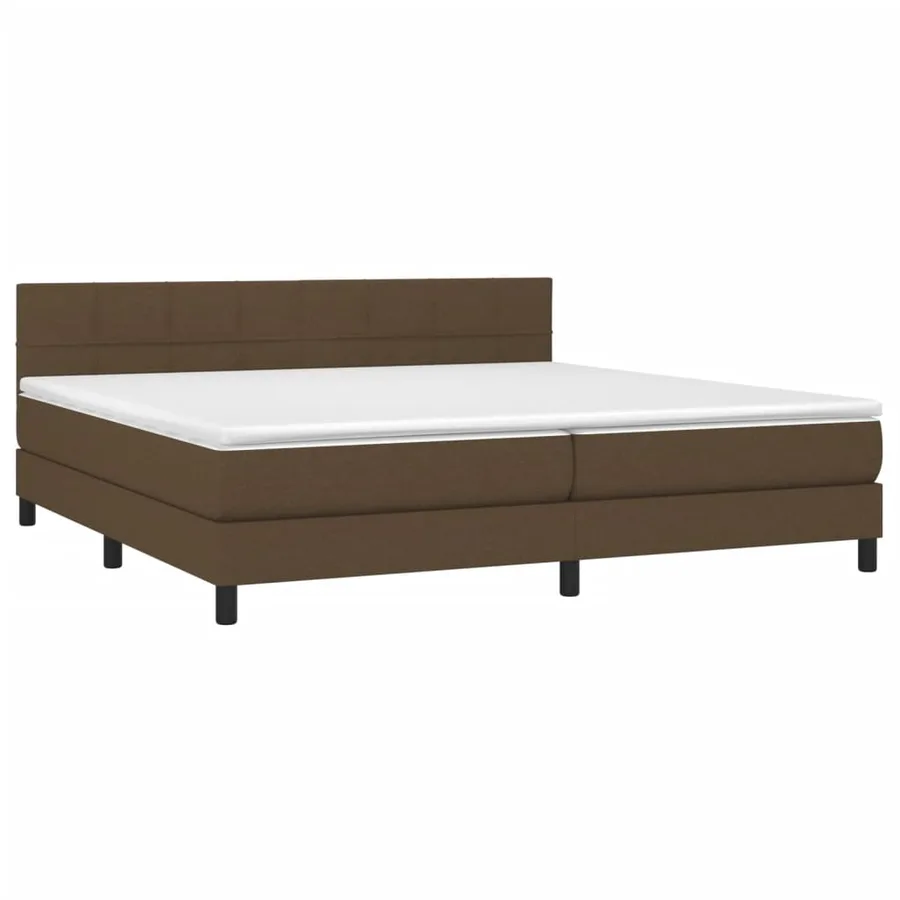 Sommier à lattes de lit matelas et LED Marron foncé 200x200 cm - 3