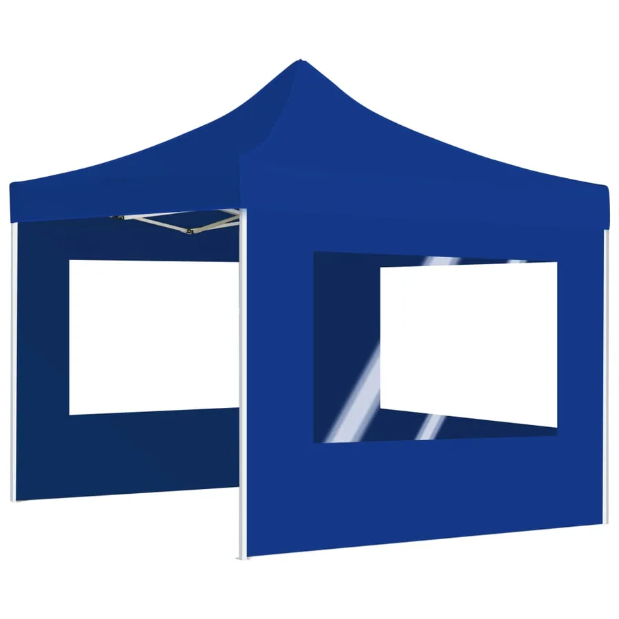 Tente de réception pliable avec parois Aluminium 2x2 m Bleu - 4