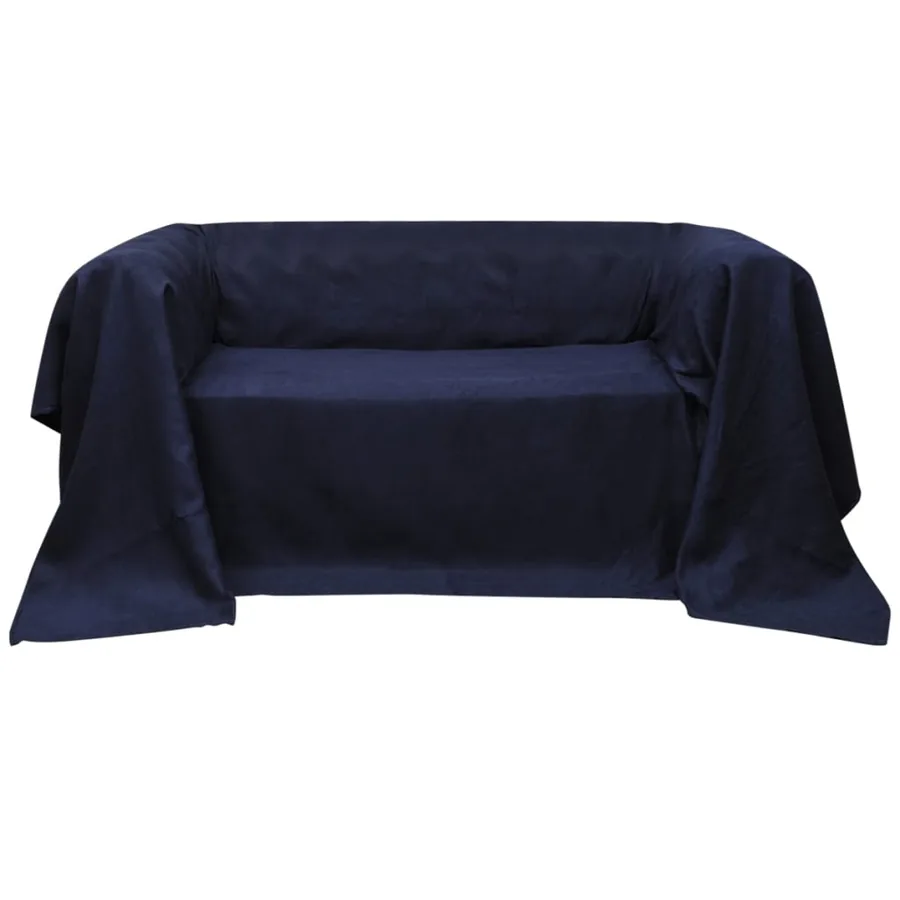 Housse de canapé Micro-suède Bleu marine 270x350 cm