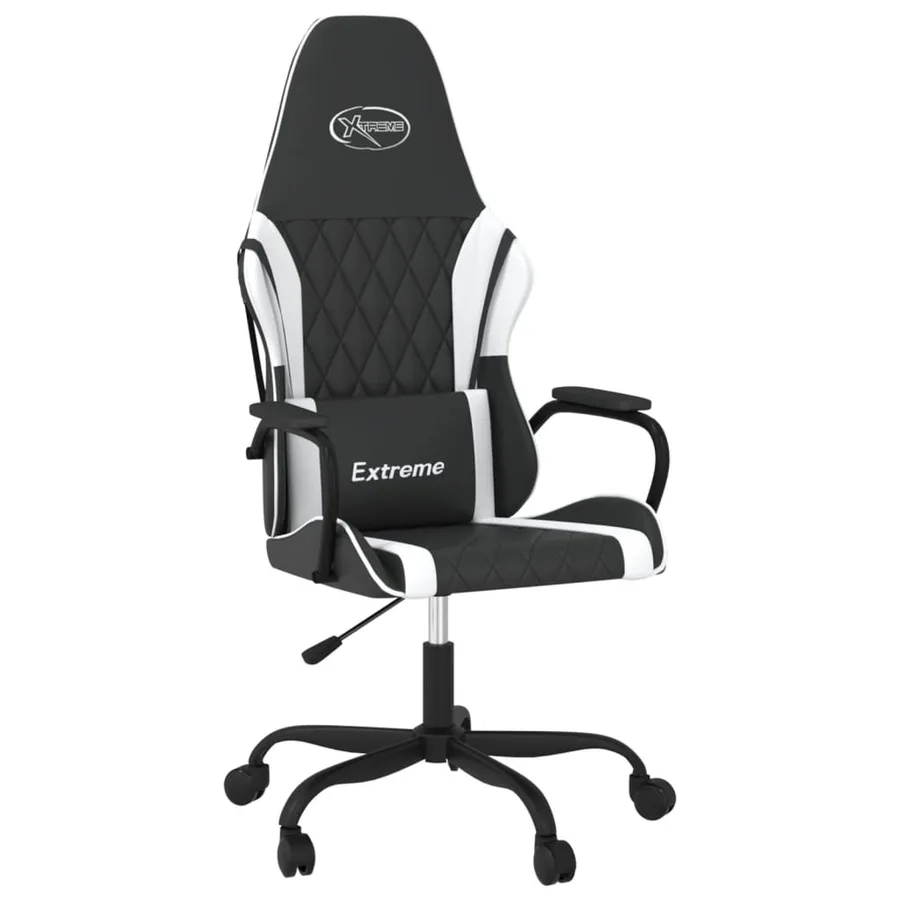 Chaise de jeu de massage Noir et blanc Similicuir - 2