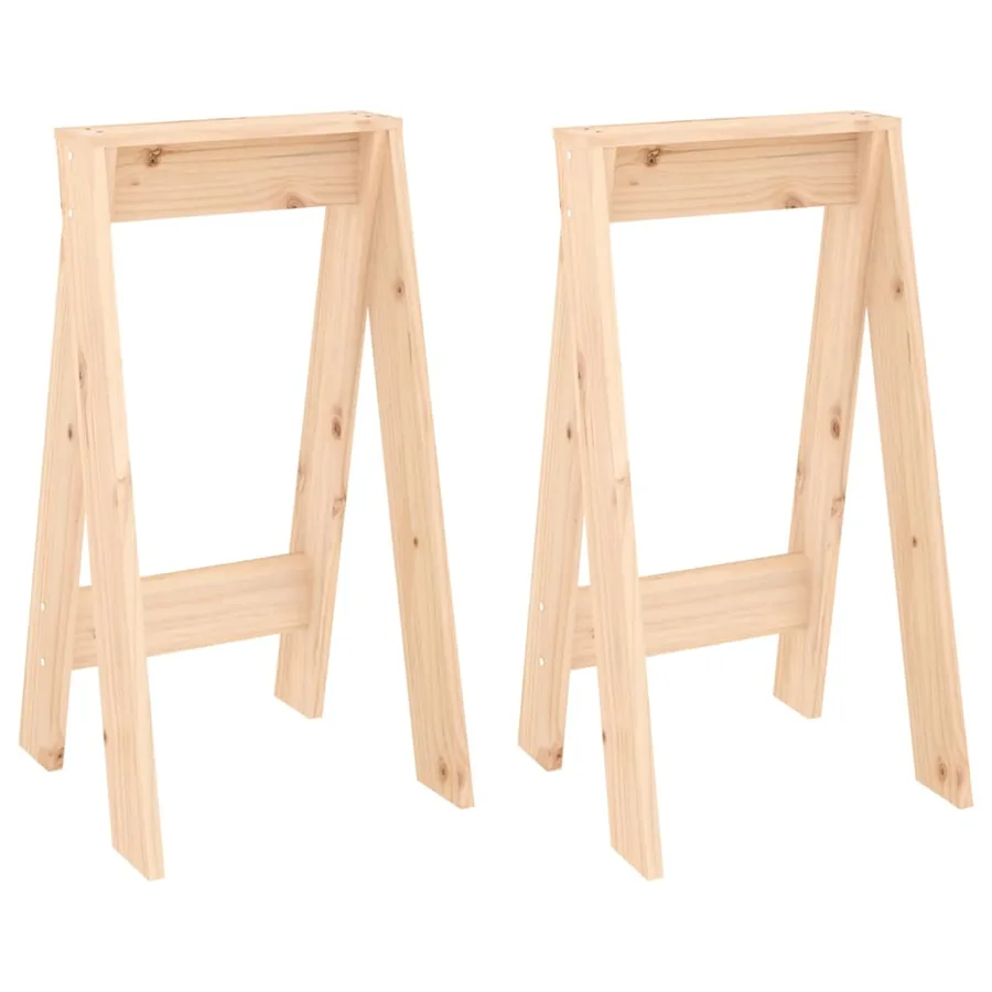 Tabourets lot de 2 40x40x75 cm bois massif de pin - 2