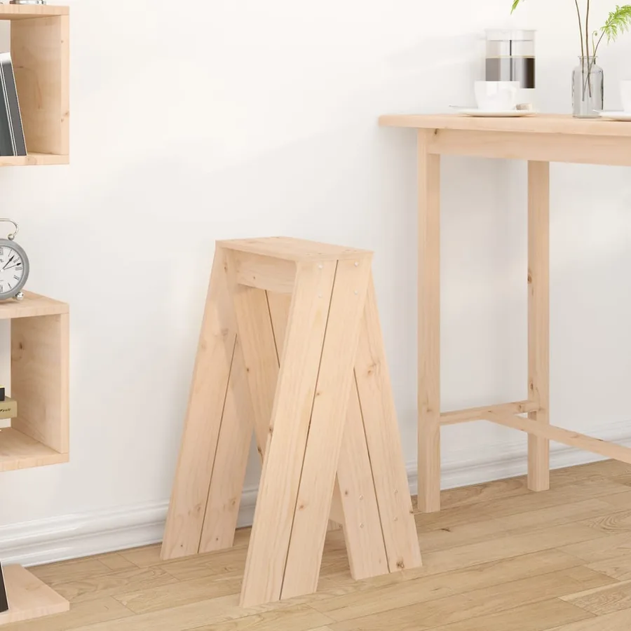 Tabourets lot de 2 40x40x75 cm bois massif de pin - 3