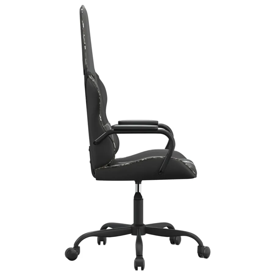 Chaise de jeu de massage camouflage et noir similicuir - 4