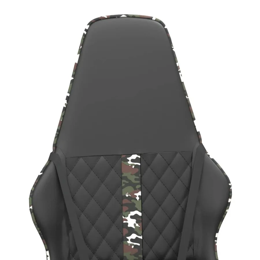 Chaise de jeu de massage camouflage et noir similicuir - 9