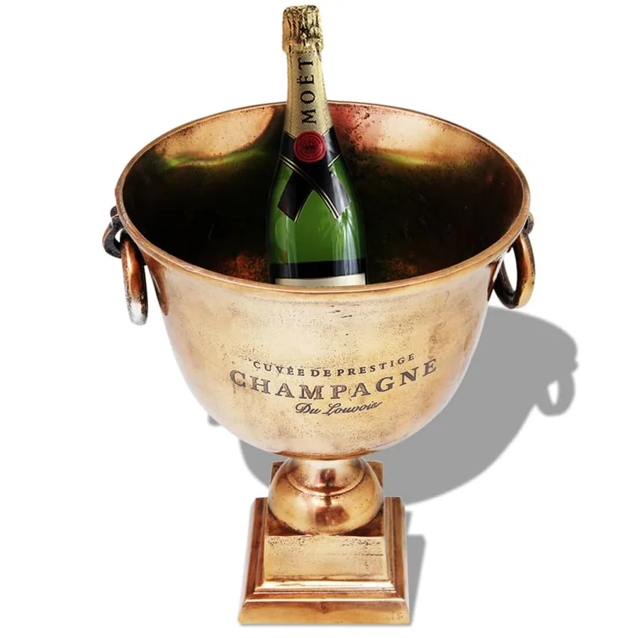 Refroidisseur à champagne Coupe de trophée Cuivre Marron - 2